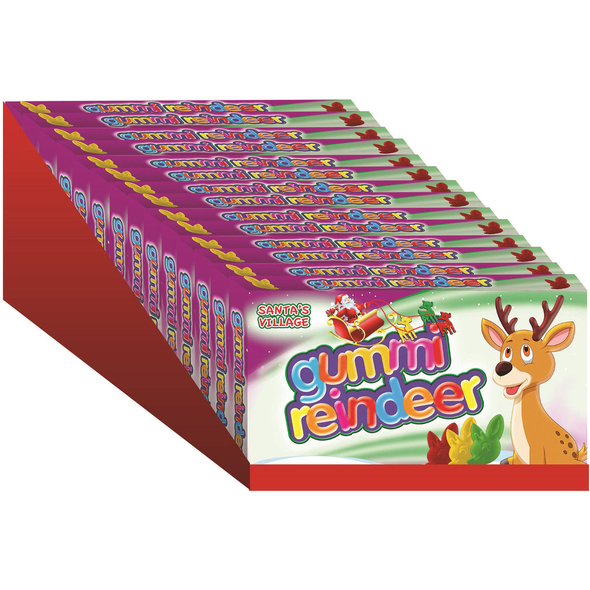 All City Candy Santa's Village Gummi Reindeer 3.1 oz. Box Christmas Taste of Nature Inc For fresh candy and great service, visit www.allcitycandy.com
