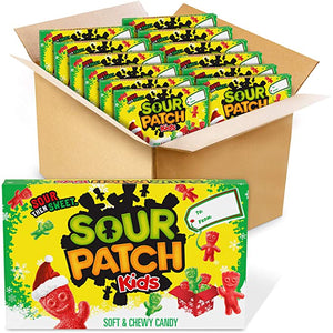 All City Candy Sour Patch Kids Green & Red Soft & Chewy Candy - 3.1-oz. - Case of 12 Holiday Theater Box  For fresh candy and great service, visit www.allcitycandy.com