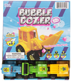 All City Candy Bubble Mania Bubble Dozer Gum Nuggets Filled Truck Novelty Kidsmania Case of 12 For fresh candy and great service, visit www.allcitycandy.com