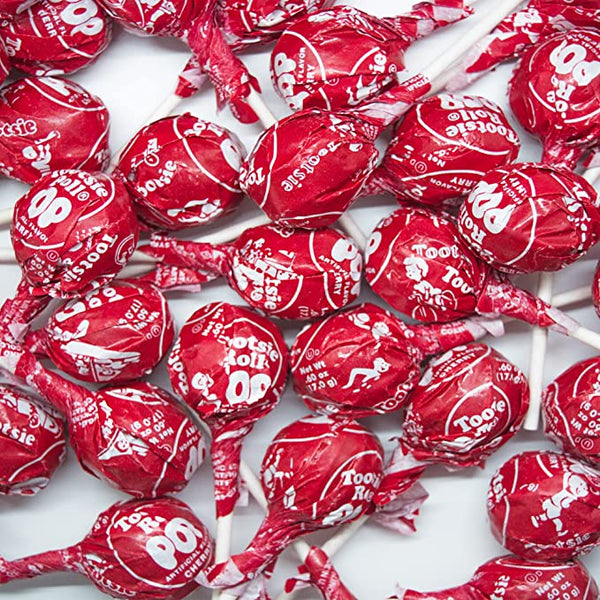 Cherry Tootsie Pops - 2 LB Bulk Bag - All City Candy