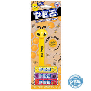 All City Candy PEZ Limited Edition Bee Candy Dispenser - 1 Piece Blister Pack Bee Happy PEZ Candy For fresh candy and great service, visit www.allcitycandy.com