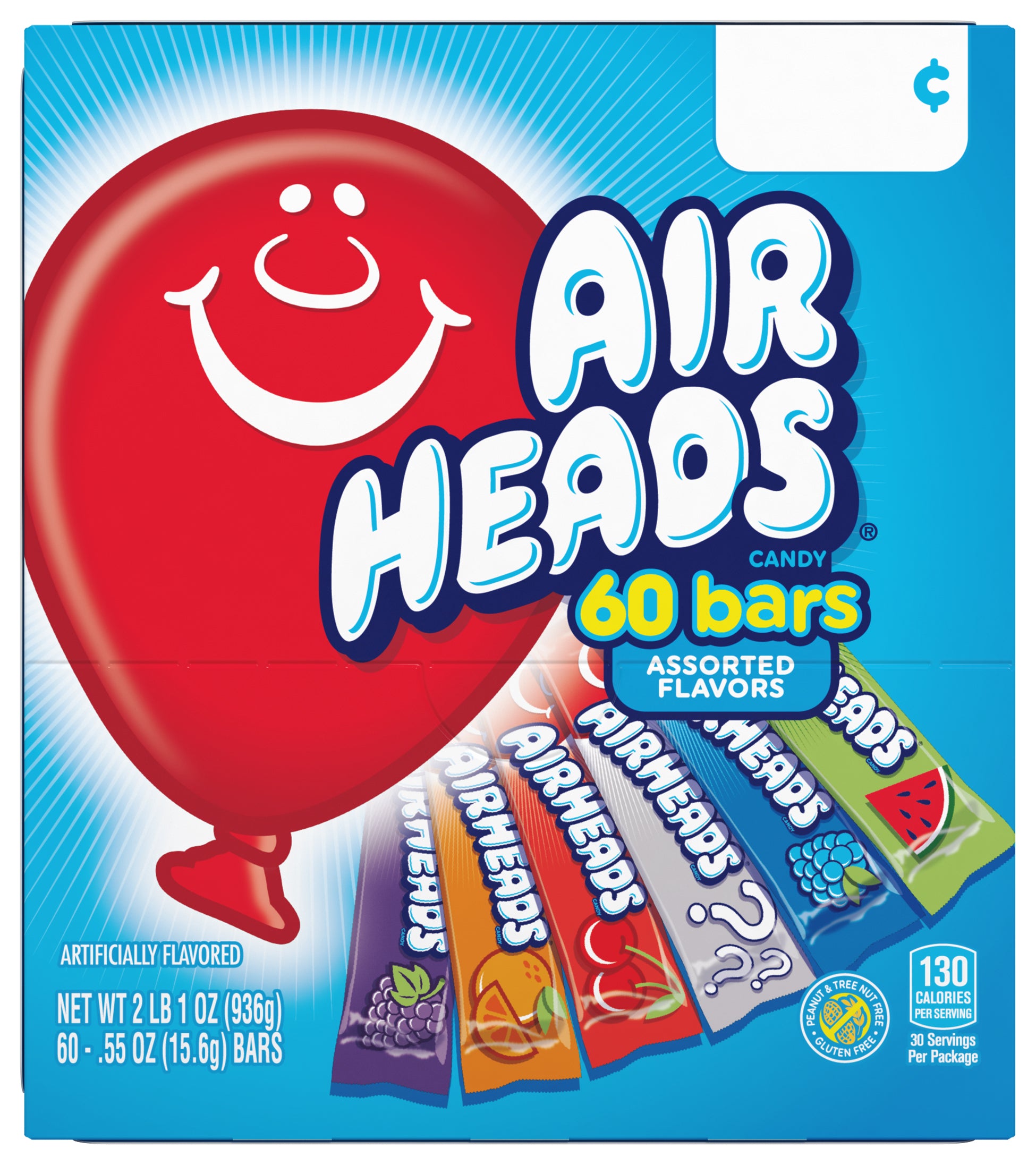 Airheads Candy - 60 pack, 0.55 oz bars