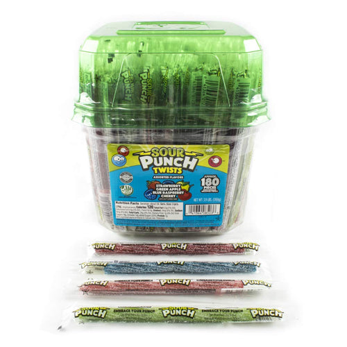 All City Candy Assorted Sour Punch Twists Candy - Tub of 180 Media American Licorice Company For fresh candy and great service, visit www.allcitycandy.com