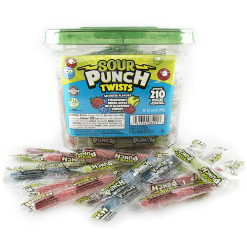 All City Candy Assorted Sour Punch Twists Candy - Tub of 210 American Licorice Company For fresh candy and great service, visit www.allcitycandy.com