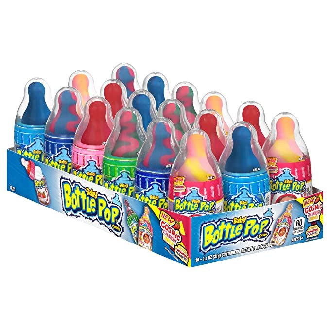 All City Candy Baby Bottle Pops Candy 1.1 oz. - Case of 18 Novelty Bazooka Candy Brands For fresh candy and great service, visit www.allcitycandy.com