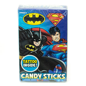 All City Candy Batman & Superman Candy Sticks - .52-oz. Box Novelty World Confections Inc. For fresh candy and great service, visit www.allcitycandy.com