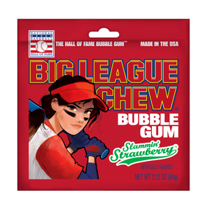 All City Candy Big League Chew Strawberry Bubble Gum - 2.12-oz. Bag Ford Gum & Machine Company For fresh candy and great service, visit www.allcitycandy.com