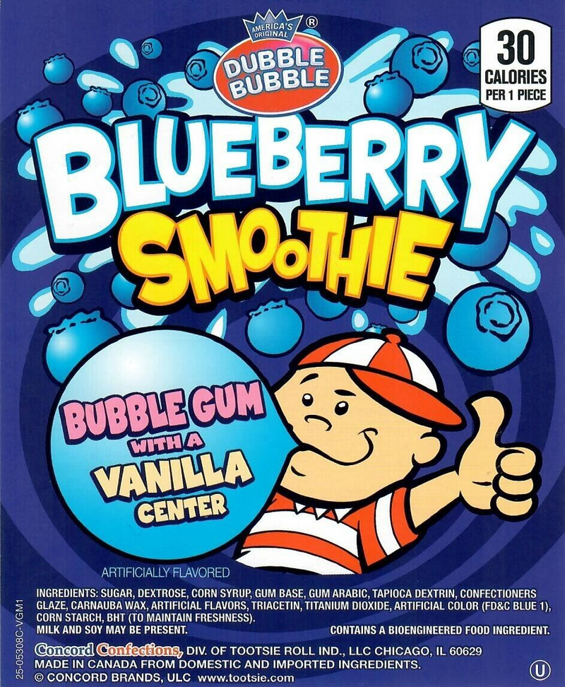 Dubble Bubble Blueberry Smoothie Gum Balls 3 lb. Bulk Bag - All City Candy