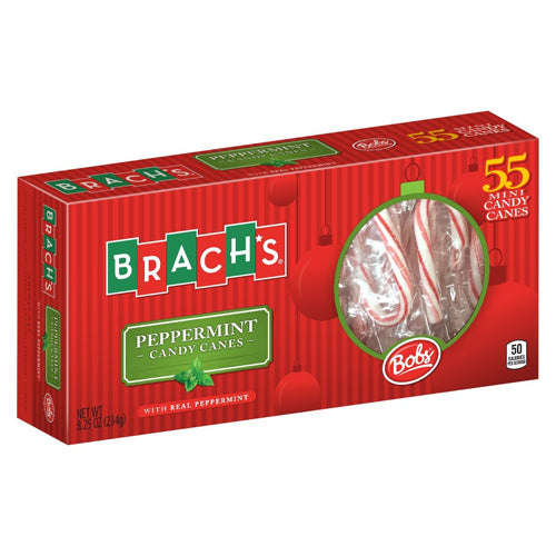 All City Candy Brach's Bob's Mini Peppermint Candy Canes Christmas Brach's Confections (Ferrara) Box of 55 For fresh candy and great service, visit www.allcitycandy.com