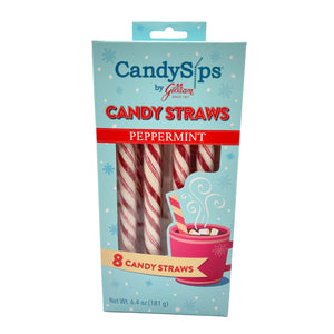 Gilliam Candy Sips Peppermint Candy Straws 8 count 6.4 oz. Box