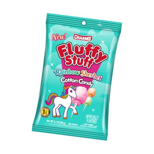 Charms Fluffy Stuff Rainbow Sherbet Unicorn Cotton Candy - 2.1-oz. Bag
