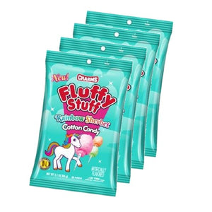All City Candy Charms Fluffy Stuff Rainbow Sherbet Unicorn Cotton Candy - 2.1-oz. Bag Pack of 4 Charms Candy (Tootsie) For fresh candy and great service, visit www.allcitycandy.com