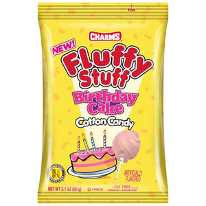 All City Candy Charms Fluffy Stuff Birthday Cake Cotton Candy - 2.1-oz. Bag Cotton Candy Charms Candy (Tootsie) For fresh candy and great service, visit www.allcitycandy.com