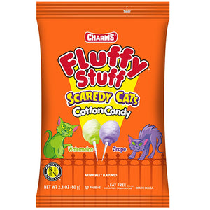 All City Candy Charms Fluffy Stuff Scaredy Cats Cotton Candy - 2.1-oz. Bag 1 Bag Halloween Charms Candy (Tootsie) For fresh candy and great service, visit www.allcitycandy.com