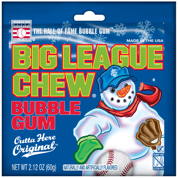 All City Candy Big League Chew Christmas-Themed Bubble Gum - 2.12-oz. Pouch For fresh candy and great service, visit www.allcitycandy.com