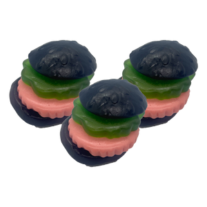 All City Candy Krabby Patty Coal Shaped Slider 3.18 oz. Pack of 3 Gummi Frankford Candy For fresh candy and great service, visit www.allcitycandy.com