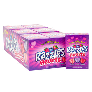 All City Candy Razzles Hearts Candy - 2-oz. Box Case of 24 Concord Confections (Tootsie) For fresh candy and great service, visit www.allcitycandy.com