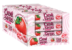 All City Candy Creme Savers Strawberries & Creme 1.76 oz. Roll Case of 24 Iconic Candy For fresh candy and great service, visit www.allcitycandy.com