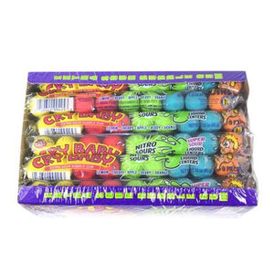 All City Candy Cry Baby Nitro Sours Extra Sour Bubble Gum - 9-Ball Tube Case of 24 Gum/Bubble Gum Concord Confections (Tootsie) For fresh candy and great service, visit www.allcitycandy.com