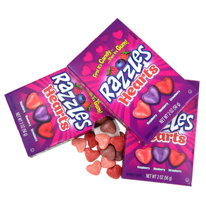 All City Candy Razzles Hearts Candy - 2-oz. Box 1 Box Concord Confections (Tootsie) For fresh candy and great service, visit www.allcitycandy.com