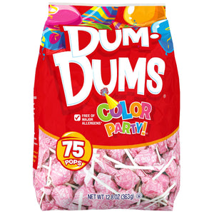 All City Candy Dum Dums Color Party Light Pink Bubble Gum Lollipops - Bag of 75 Lollipops & Suckers Spangler For fresh candy and great service, visit www.allcitycandy.com