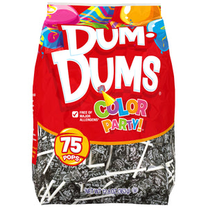 All City Candy Dum Dums Color Party Black Black Cherry Lollipops - Bag of 75 Lollipops & Suckers Spangler For fresh candy and great service, visit www.allcitycandy.com