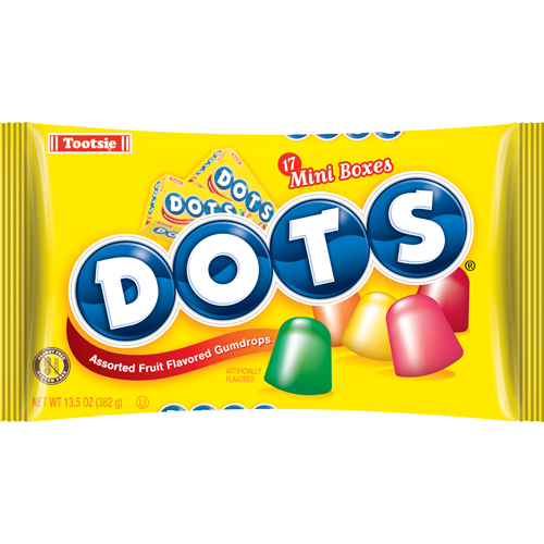 DOTS Assorted Fruit Flavored Gumdrops Mini Boxes - Bag of 17