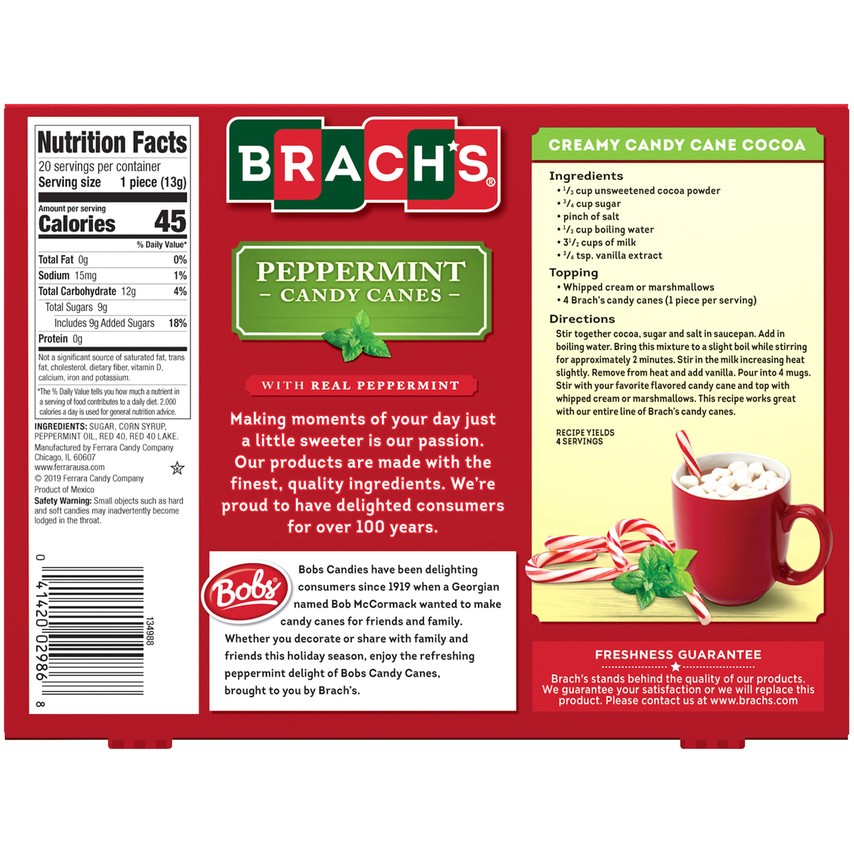  Brach's Bobs Red & White Mint Canes, Christmas Candy