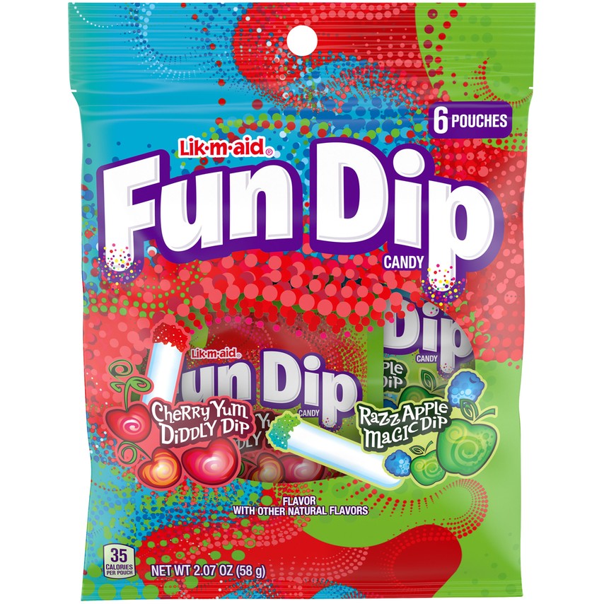 Lik-M-Aid Fun Dip Candy, Maui Punch, Valentine - 22 card pouches, 9.46 oz