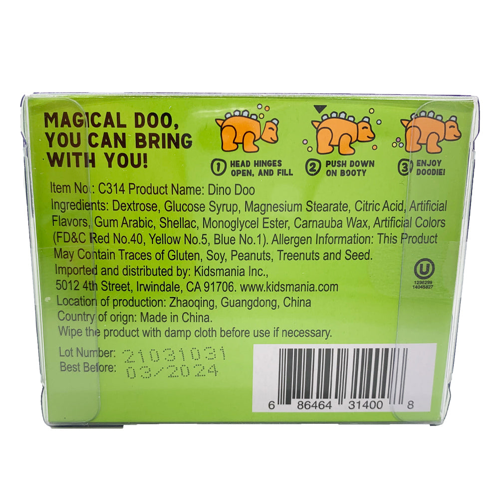 Mini Dino Doo Jurassic Droppings Candy Dispenser .32 oz. All City Candy