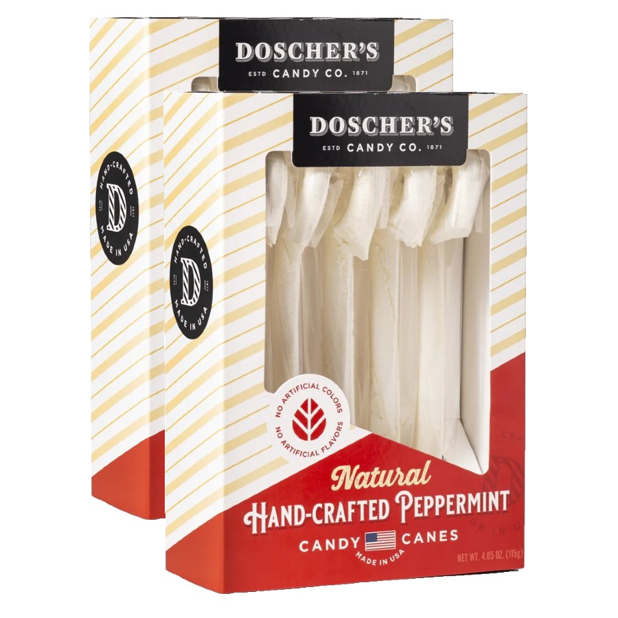 All City Candy Doscher's Handmade Natural Candy Canes - 4.05 oz. Box Pack of 2 Christmas Doscher's Candy Co. For fresh candy and great service, visit www.allcitycandy.com
