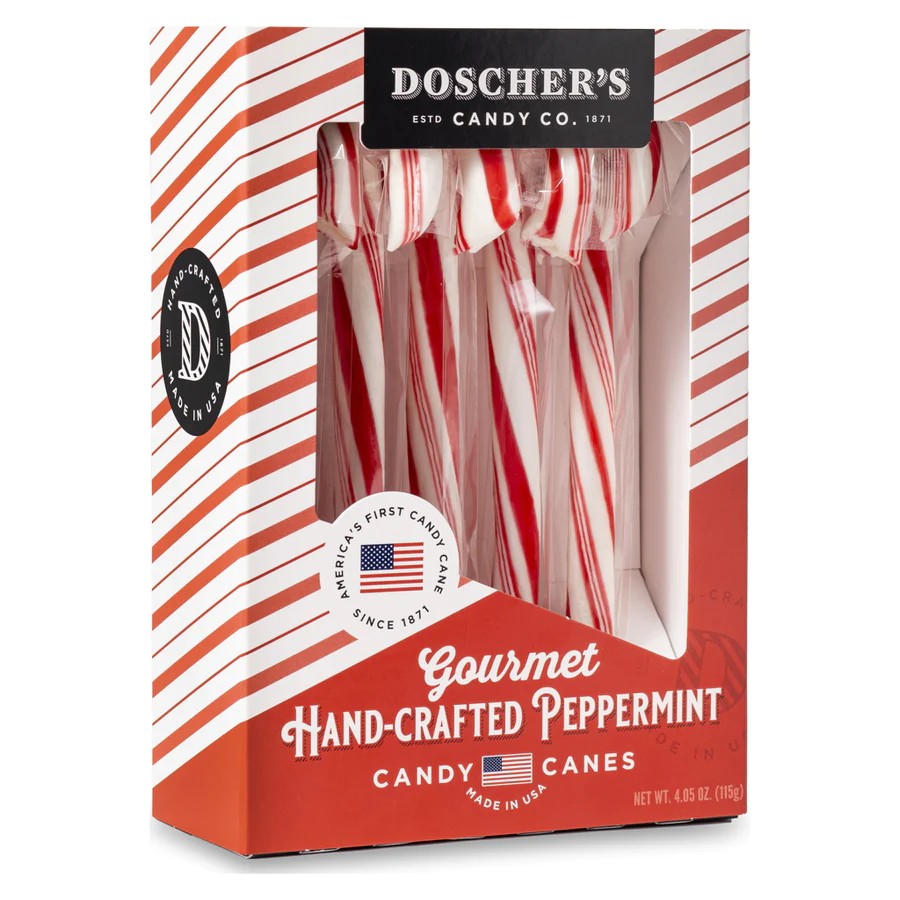 All City Candy Doscher's Handmade Peppermint Candy Canes - 4.05 oz. Box Christmas Doscher's Candy Co. For fresh candy and great service, visit www.allcitycandy.com