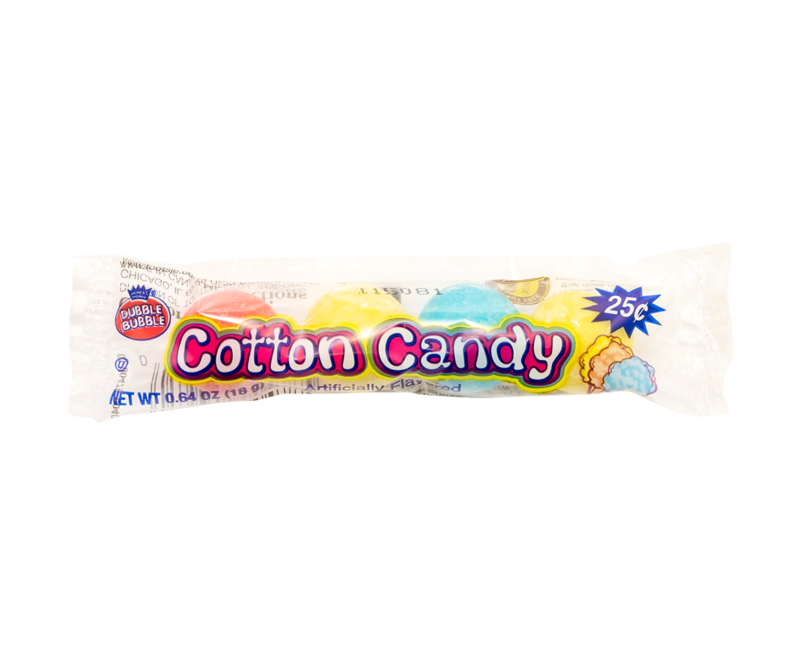 All City Candy Dubble Bubble Cotton Candy Bubble Gum Gumballs 4-Ball Tube - 36 Piece Case Gum/Bubble Gum Concord Confections (Tootsie) For fresh candy and great service, visit www.allcitycandy.com