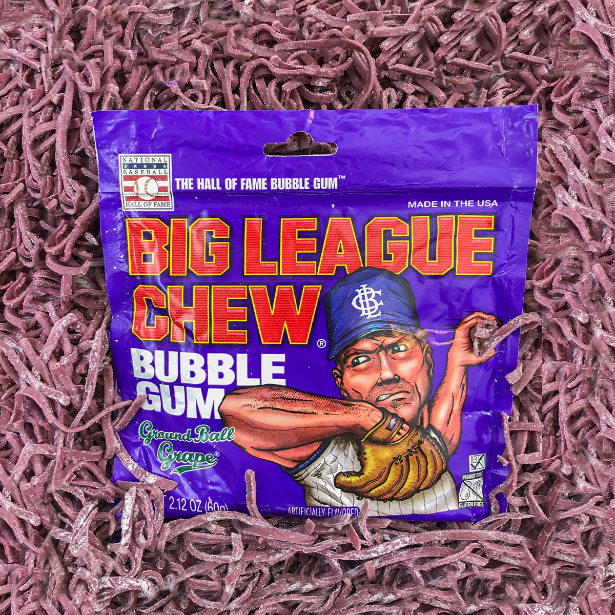 Big League Chew, Curveball Cotton Candy - 12 pouches, 2.12 oz each