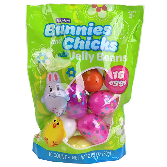 All City Candy Bunnies and Chicks Egg Hunt with Jelly Beans 16 count 2.82 oz. Easter Frankford Candy For fresh candy and great service, visit www.allcitycandy.com