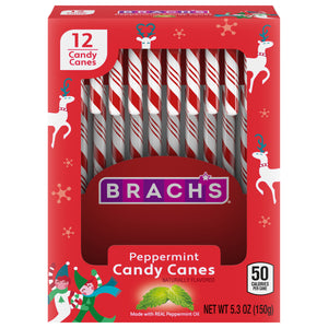 Brach's Red and White Mint Canes 12 Count Box 5.3 oz.