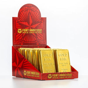 All City Candy Fort Knox Belgian Milk Chocolate Gold Ingots 1 oz. Chocolate Gerrit J. Verburg Candy Case of 40 For fresh candy and great service, visit www.allcitycandy.com