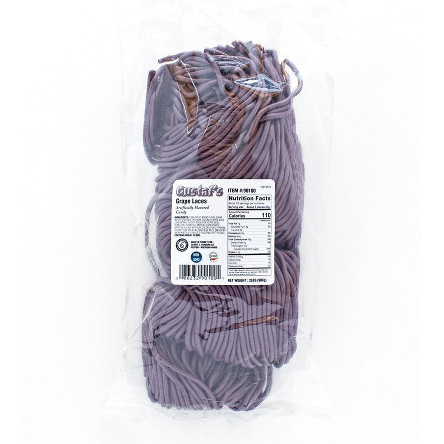 Gustaf's Grape Licorice Laces 2 LB Bag All City Candy