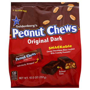 All City Candy Goldenberg's Peanut Chews Original Dark 10.5 oz. Bag Candy Bars Goldenberg's Candy For fresh candy and great service, visit www.allcitycandy.com