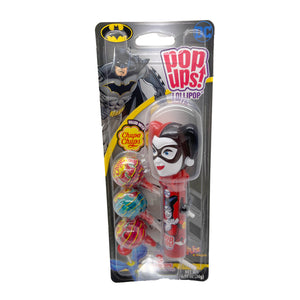 All City Candy Flix Pop ups! Justice League Blister Card 1.26 oz. Harley Quinn Novelty Flix Candy For fresh candy and great service, visit www.allcitycandy.com