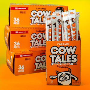 All City Candy Vanilla Cow Tales Chewy Caramel Stick 1 oz. - Case of 36 Caramel Candy Goetze's Candy For fresh candy and great service, visit www.allcitycandy.com