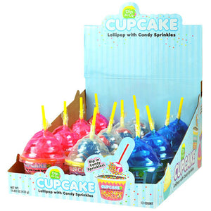 All City Candy Dip-N-Lik Cupcake Lollipop with Candy Sprinkles 1.23 oz Case of 12 Koko's Confectionery & Novelty For fresh candy and great service, visit www.allcitycandy.com