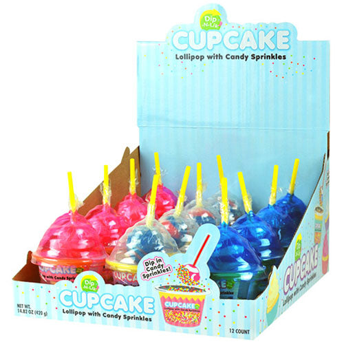 All City Candy Dip-N-Lik Cupcake Lollipop with Candy Sprinkles 1.23 oz 1 Piece Koko's Confectionery & Novelty For fresh candy and great service, visit www.allcitycandy.com