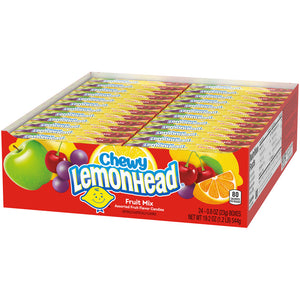 All City Candy Chewy Lemonhead Fruit Mix Assorted Fruit Candies 0.8-oz. Box Case of 24 For fresh candy and great service, visit www.allcitycandy.com