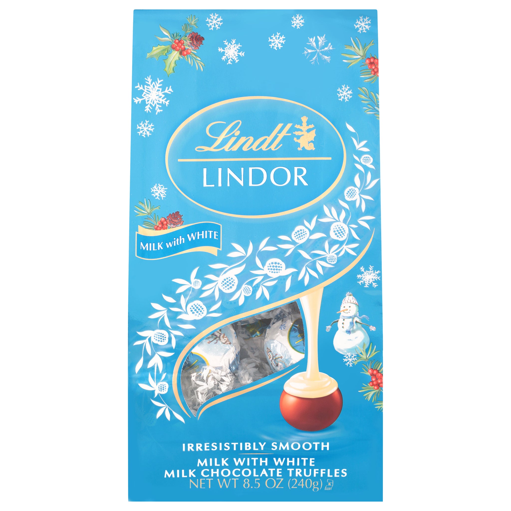 Lindt Holiday Lindor Milk & White Truffles - 8.5-oz. Bag - All