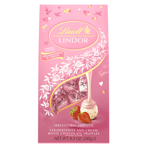 All City Candy Lindt Lindor Strawberries & Cream White Chocolate Truffles - 8.5-oz. Bag Lindt For fresh candy and great service, visit www.allcitycandy.com