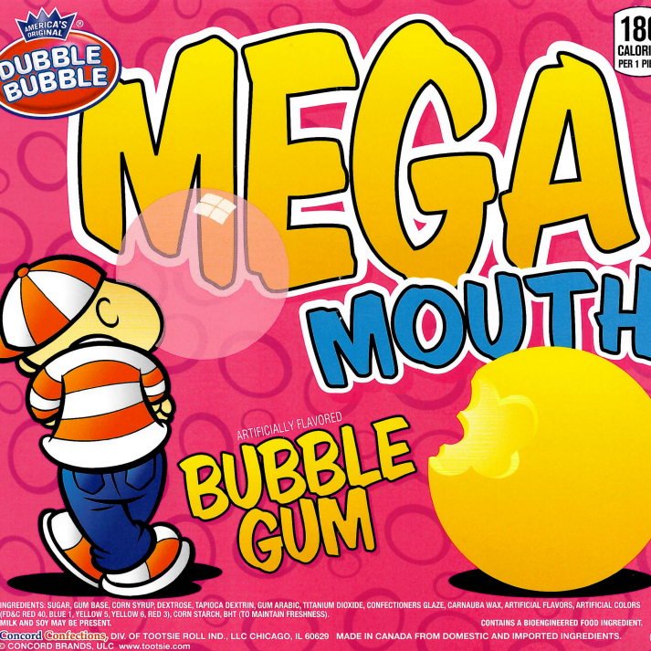 Dubble Bubble Mega Mouth Unfilled Giant Gumballs - 3 LB Bulk Bag