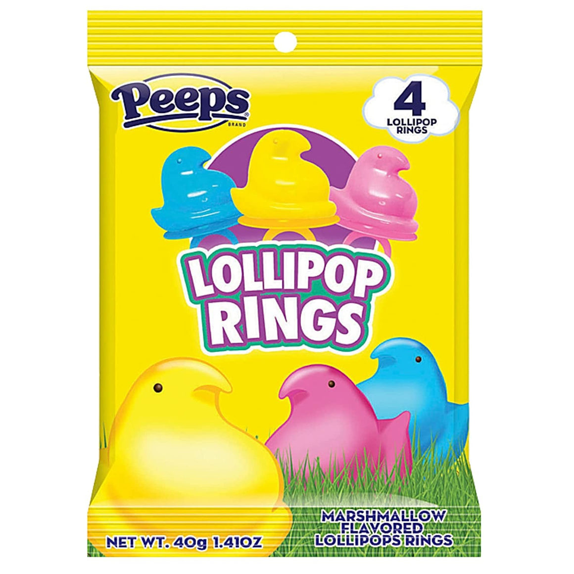 Peeps 4 pack Lollipop Rings 1.41 oz. Bag