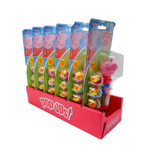 All City Candy Flix Pop ups! Peppa Pig Blister Card 1.26 oz. Case of 6 Novelty Flix Candy For fresh candy and great service, visit www.allcitycandy.com