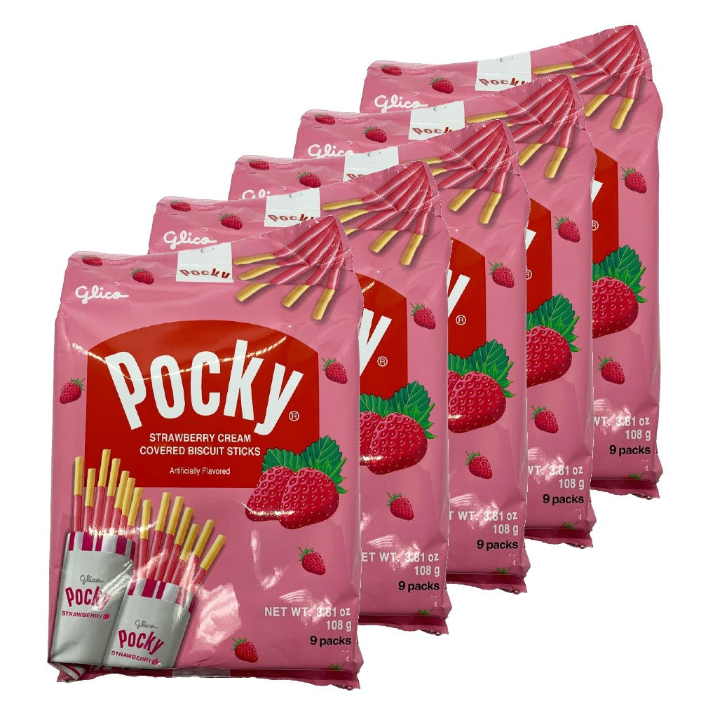 All City Candy Strawberry Pocky - 3.81-oz. Family Sized Bag Glico For fresh candy and great service, visit www.allcitycandy.com